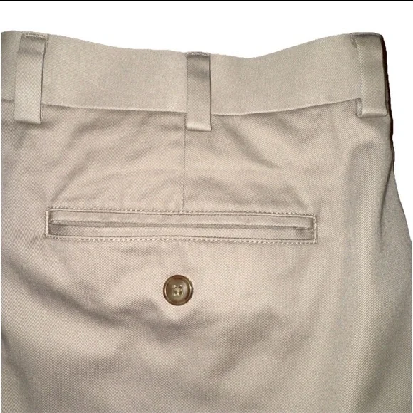 LL Bean Pants Mens 38 Tan Comfort Waist Chino Khaki Dress Pockets Dadcore READ - Picture 6 of 6